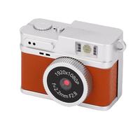 VELATEMOR Mini Keychain Camera 20MP 1080P - Portable Digital Camera Wearable with LED Fill Light, 0.96in (Brown)