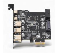 VELATEMOR PCIe to USB 3.2 Gen 1 Card, 5Gbps 3 USB Type A 2 Type C 5 Port PCI Express Expansion Card, Hub Controller Adapter Power Modulefor for Linux for OS X PC