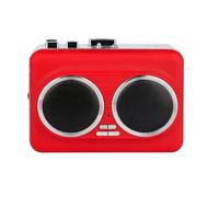 VELATEMOR Portable Cassette Player, Stereo Dual Channel USB Drive Tape to MP3 Converter with Auto Reverse, for Music Fans and Collectors (Red)