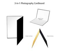VELATEMOR Portable Foldable 3-in-1 Photography Reflective Board A4 Size for Jewelry Cosmetics Food Photography Black + White + Silver (A3)