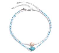 VELATEMOR Set of Durable Ocean Style Beaded Necklaces, Hook Clasp for Easy Wear, Adds Charm and Vibrancy to Your Look, 2 Pieces per Set (One Size)