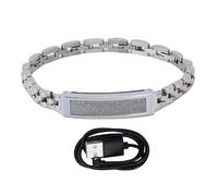 VELATEMOR Smart Bracelet, Steel Wristband, Smart Health Wristband, Multi Motion Modes, Call Reminder, Waterproofing Magnetic Smart Bracelet, Activity Fitness Tracker (Silver)