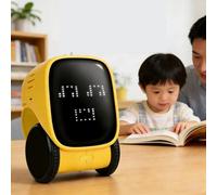 VELATEMOR Smart Charging Robot, Touch Sensing Story Machine Programming Toy for Early Education Learning (Yellow)