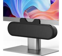 VELATEMOR USB Speaker Bar, Computer Speaker Black, High Definition Stereo, Loud Sound Volume Control, USB Wired Easily Clamps Display Desktop PC Speaker