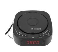 VELATEMOR Versatile CD Player Alarm Clock with Remote, Adjustable LED Display for Bedroom, Supports CD Bluetooth USB, Dual Alarm with Optional Sound for Heavy Light Sleeper (UK Plug)