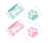 VELATYVIO 240Pcs Pet Grooming Appointment Reminder Cards Paw Prints Client Business Card for Vet Office Dog Spa Boarding Training Cats Care 3.54 x 2inch 2 Colors