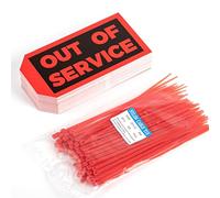 VELATYVIO 90Sets Red Tags with Wire Out of Service Tags Repair tag Maintenance Tags with Adjustable Wire Ties for Machine Equipment Inspection Maintenance 5.51 x 2.76inch