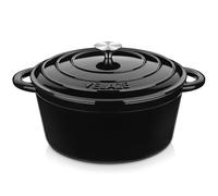 Velaze Cast Iron Dutch Oven,Casserole Dishes with Lids Oven Proof,Dutch Oven for Induction Hob, 28.7cm/7.5L(Black)