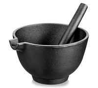 Velaze Cast Iron Mortar and Pestle Tool Set, 6.5 inch Pestle and 3 Cup Capacity Mortar, Non Porous Spice Grinder, Smasher for Kitchen Spices and Pesto(27 oz)