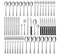 Velaze Cutlery Set for 8, 48-Piece Knife and Fork Sets, Stainless Steel Flatware Cutlery Set with Steak Knives, Mirror Polished,Dishwasher Safe