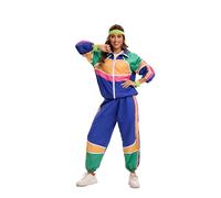 Velcoxplay 80s Costume Women's Tracksuit Disco, 80s 90s Retro Suit Jacket Trousers Suit Style Jogging Suit for Carnival Fancy Dress Costume Green XL