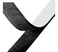 Velcro® Basic Black Self Adhesive Tape Hook and Loop Strip, 1 Metre Pair - Sticky Backed Fastening Tape | Multiples Sent as Continuous Length | 38mm Wide (Black)