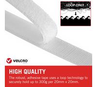 Velcro® Brand 20mmx1M WHITE STICK-ON TAPE