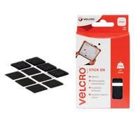 VELCRO® Brand VEL-EC60236 Stick On Squares 25mm x 24 Sets - Black