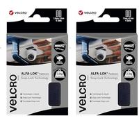 VELCRO® Brand | ALFA-LOK Fasteners Heavy Duty Snap-Lock Technology | Self-Engaging & Multidirectional Super Strong Hold for Indoor and Outdoor Use | Black | 7.5 x 2.5cm | Set of 4 (Pack of 2)