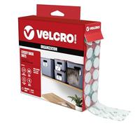 VELCRO Brand Dots with Adhesive White | 200 Pk | 3/4" Circles | Sticky Back Round Hook and Loop Closures for Organizing, Arts and Crafts, School Projects, 91824