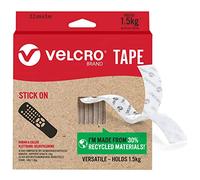 VELCRO Brand | Stick On Tape | Cut-to-Length Strong Hook & Loop Self Adhesive Sticky Tape Perfect for Room Décor & Home, Office, Garage Use | White | 22mm x 3m