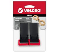 VELCRO Brand | Garage Organization | Elastic Cinch Straps with Buckle, 8in | Adjustable and Stretch for Snug Fit | Fasten Power Cords, Store Holiday Light Strings, Organize Cables | Black, 2ct