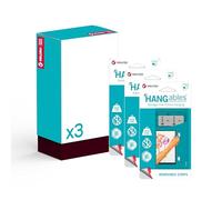 VELCRO Brand - HANGables Picture Hanging Strips 16 Pairs - 8 Medium 19mm x 44mm & 8 Small 19mm Squares - Damage Free Picture Hanging for Pictures, Mirrors, Wall Décor - Medium Holds up to 2kg