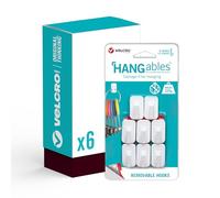 VELCRO Brand - HANGables Removable Micro Hooks - 48 x Hooks - Damage Free Hanging - Holds 225g per Hook - Perfect for Keys, Jewellery & Other Lightweight Items.