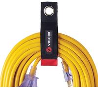 VELCRO Brand Heavy Duty Extension Cord Holder Organizer | Holds 75 Pounds, Storage Straps Hang Easily on Hooks or Nails | Perfect for Garage Organization | 2pk, Size Med 14in, Black