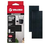 VELCRO Brand Heavy Duty Fasteners | 4x2 Inch Strips with Adhesive 8 Sets | Holds 10 lbs | Black Industrial Strength Stick On Tape | Indoor or Outdoor Use (VEL-30703-USA)