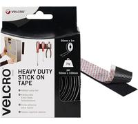 VELCRO Brand Heavy Duty Stick On Hook & Loop Tape Cut-to-Length Black 50mm x