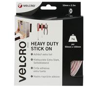 1 Pack - VELCRO® Brand VEL-EC60246 Heavy Duty Stick On Tape 50mm x 2.5m - White