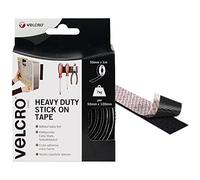 Velcro VELEC60241 Heavy Duty Stick On Tape Black 50mm x 1 Metre