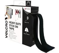 VELCRO Brand Heavy Duty Stick On Tape Cut-to-Length Industrial Extra Strong Double Sided Hook & Loop Self Adhesive Tape Perfect for Room Décor & Home, Office, Garage Use Black 50mm x 5m