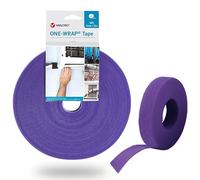 Velcro® Brand Hook and Loop ONE-WRAP® Hook and Loop Tape, Cable Straps, Cable Management, Cord Organizer, Reusable Fastening Cable Ties, Purple, 10mm x 5m
