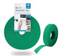 Velcro® Brand Hook and Loop ONE-WRAP® Hook and Loop Tape, Cable Straps, Cable Management, Cord Organizer, Reusable Fastening Cable Ties, Green, 10mm x 25m