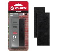 VELCRO Brand Industrial Strength Fasteners | Extreme Outdoor Weather Conditions | Heavy Duty Strength Holds up to 15 lbs | 4 x 2 inch Strips, 3 Sets, Black (VEL-30758-USA)