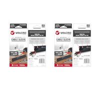 VELCRO Brand Mountable Cable Sleeves Roll | Desk Organiser for Cable Management | 91cm x 14.6cm | Black (Pack of 2)