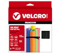 VELCRO Brand ONE-WRAP Bundling Ties - Reusable Fasteners for Keeping Cords and Cables Tidy - Cut-to-Length Roll, 25ft x 3/4in, Black