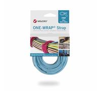 VELCRO® Brand ONE-WRAP® Cable Ties 20mm x 200mm - Aqua | Reusable Hook & Loop Fastener Straps for Cable Management (25 Pack)