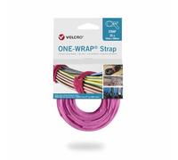 Velcro® Brand ONE-WRAP® Cable Ties 20mm x 200mm - Pink | Reusable Hook & Loop Fastener Straps for Cable Management (25 Pack)