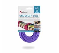 Velcro® Brand ONE-WRAP® Cable Ties 20mm x 200mm - Purple | Reusable Hook & Loop Straps for Cable Organisation (25 Pack)