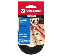 VELCRO Brand ONE-WRAP Cable Ties | 25Pk | 8 x 1/2" Black Cord Organization Straps | Thin Pre-Cut Design | Wire Management for Organizing Home, Office and Data Centers