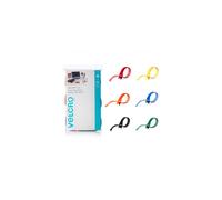 VELCRO Brand ONE-WRAP Cable Ties | 60Pk | 8 x 1/2 Straps Multicolor | Strong Reusable Wire Management | Cord Bundling for Home Office and Data Center