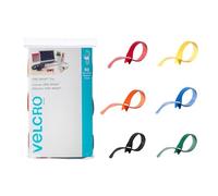 VELCRO Brand ONE-WRAP Cable Ties | 60Pk | 8 x 1/2" Straps, Multicolor | Strong Reusable Wire Management | Cord Bundling for Home Office and Data Centers