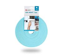 Velcro® Brand ONE-WRAP® Hook and Loop Back to Back Strapping 1cm Wide 25 Metres Roll (Aqua) | Multiples Sent as Continuous Length