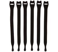 Velcro VEL60388 Black Adjustable Ties (6), 12mm x 20cm-6Pk