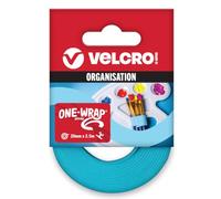 VELCRO Brand | ONE-WRAP Reusable Ties | Multi-Purpose Ties Perfect Desk Accessories for Cable Management & Home Improvement | 20mm x 2.5m Blue