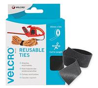 VELCRO Brand One-Wrap Reusable Ties Multi-Purpose Ties Perfect Desk Accessories for Cable Management & Home Improvement Black 30mm x 5m