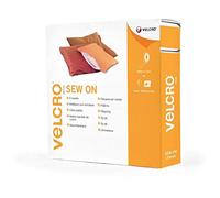 Velcro Sew-On Fabric Tape - Cut-to-Length Strong Hook & Loop Self-Adhesive, White 20mm x 10m