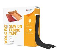 VELCRO Brand | Sew on Fabric Tape | Cut-to-Length Strong Hook & Loop Self Adhesive Tape Perfect for Crafting, Clothing Repairs & Hemming | Black30mm x 10m