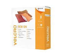 VELCRO Brand | Sew on Fabric Tape | Cut-to-Length Strong Hook & Loop Self Adhesive Tape Perfect for Crafting, Clothing Repairs & Hemming | Black20mm x 25m