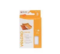 VELCRO Brand | Sew on Fabric Tape | Cut-to-Length Strong Hook & Loop Self Adhesive Tape Perfect for Crafting, Clothing Repairs & Hemming | White | 20mm x 1m