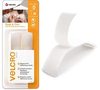VELCRO Brand Sleek & Thin Sew on Fastener for Fabrics Strong Hook & Loop Self Adhesive Fastener Perfect for Crafting, Clothing Repairs & Hemming White, 19mm x 90cm